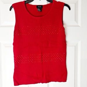 4/$15 🌻 RQT Size Small Red Beaded Knit Tanktop